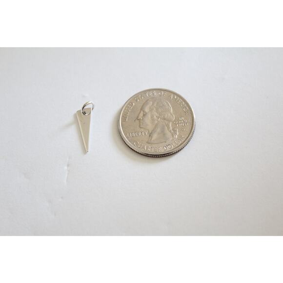 Sterling Silver Triangle Dangle Charm, Silver Triangle Layering Charm - Picture 4 of 4